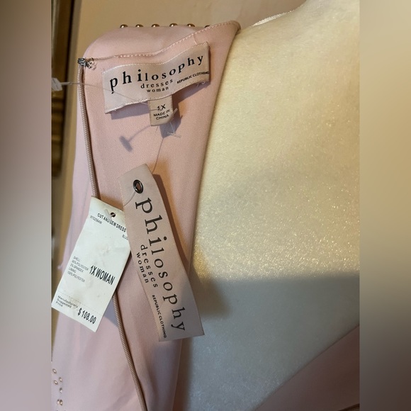 Philosophy Dresses- 1X soft, pink, stud embellished dress. - Picture 5 of 8
